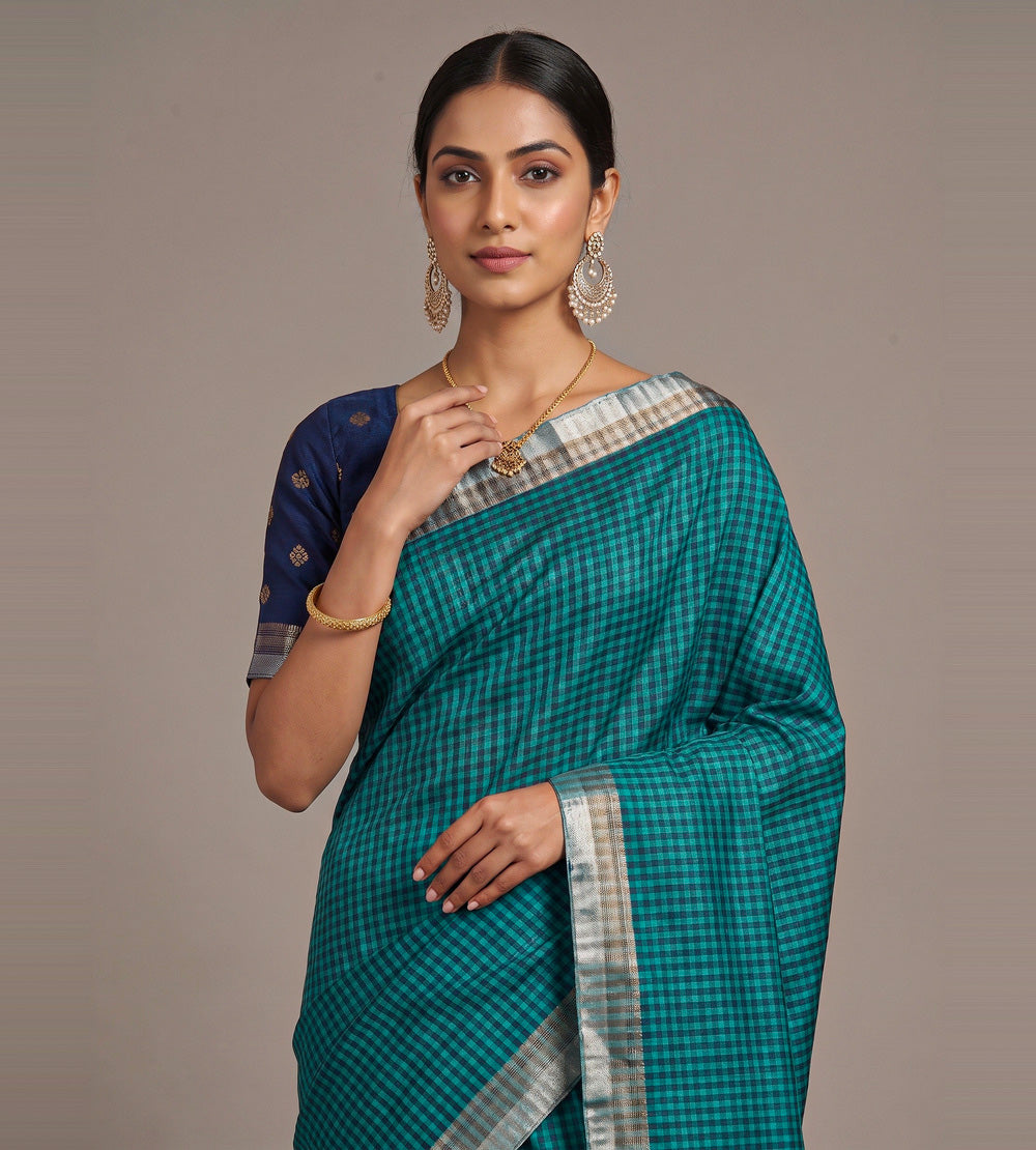 Multicolour Raw Silk Saree