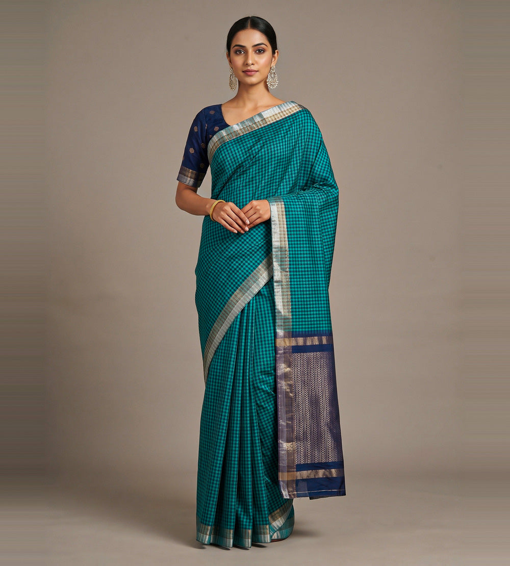 Multicolour Raw Silk Saree