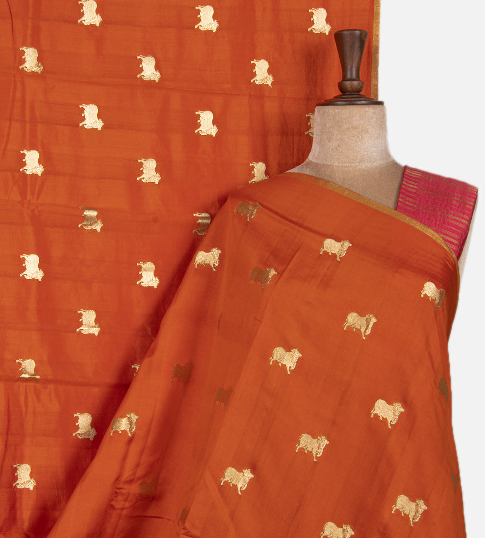 Orange Chaniya Silk Saree