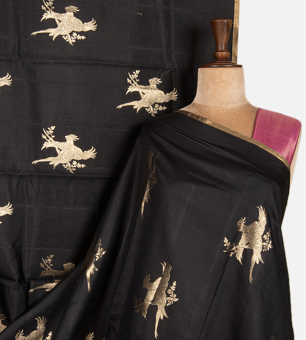 Black Chaniya Silk Saree