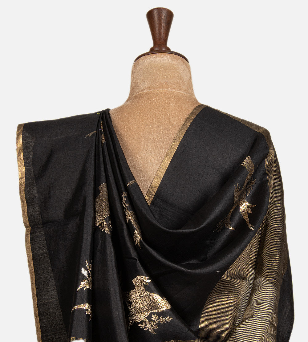 Black Chaniya Silk Saree