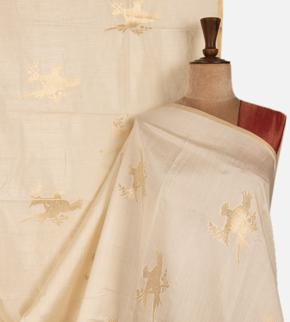Light Beige Chaniya Silk Saree