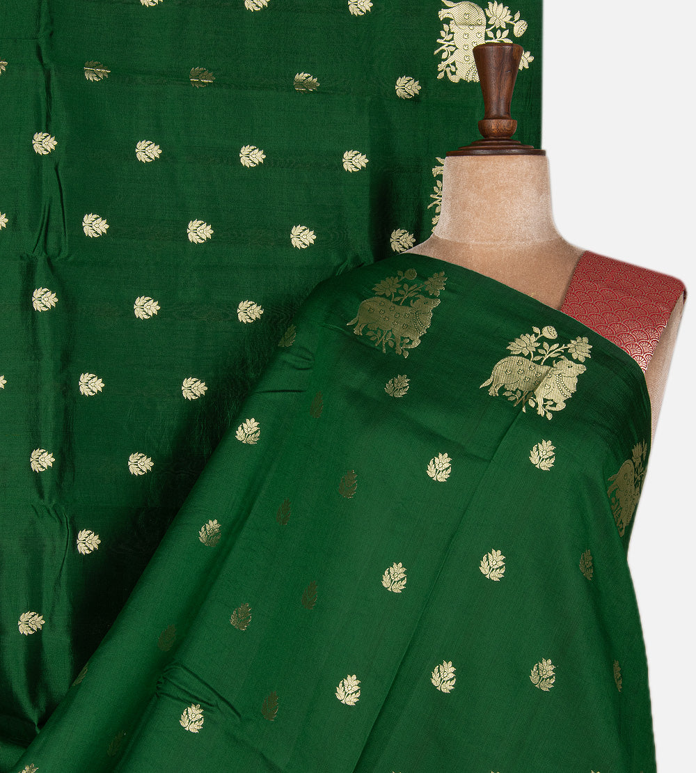Green Chaniya Silk Saree