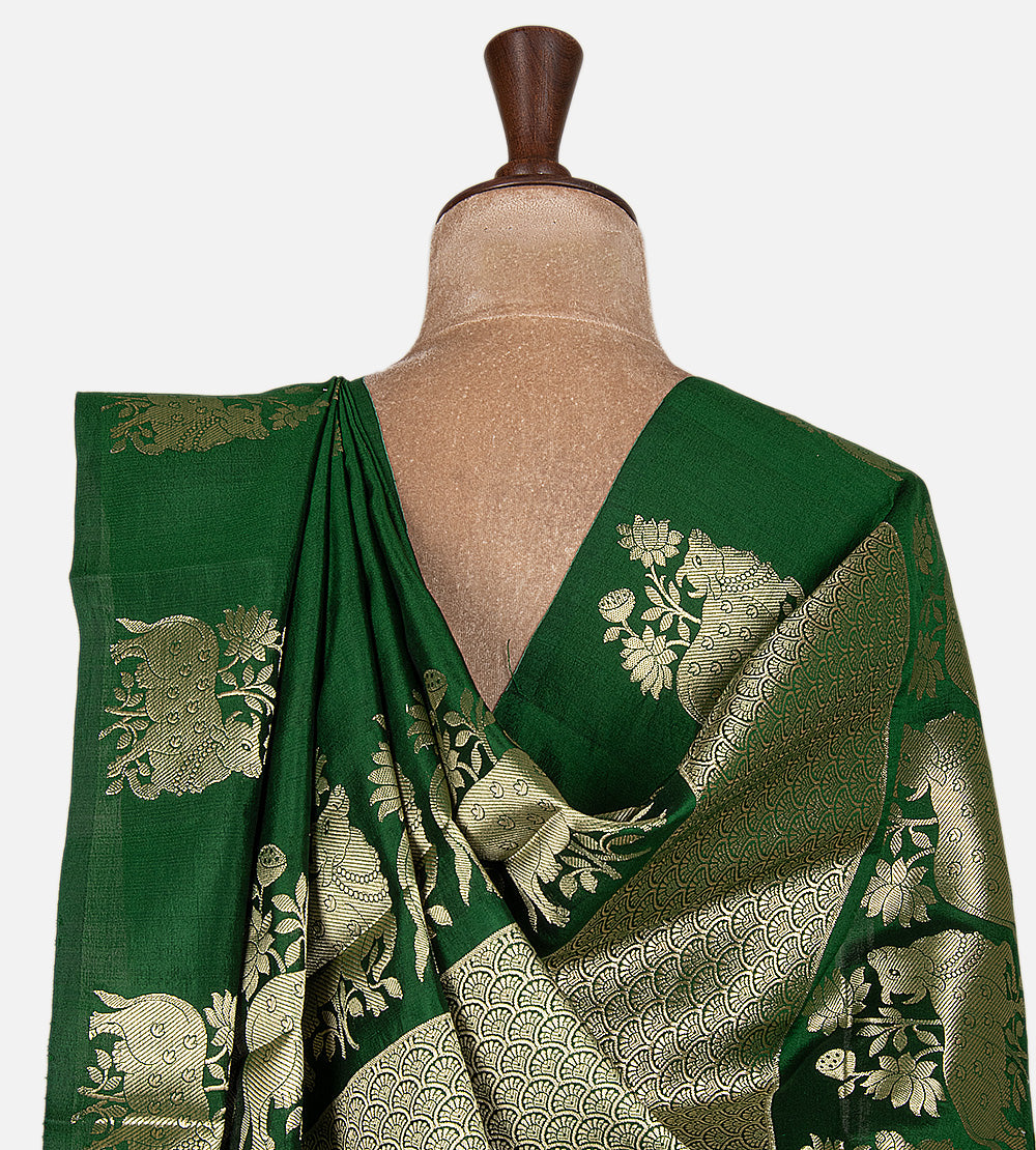 Green Chaniya Silk Saree