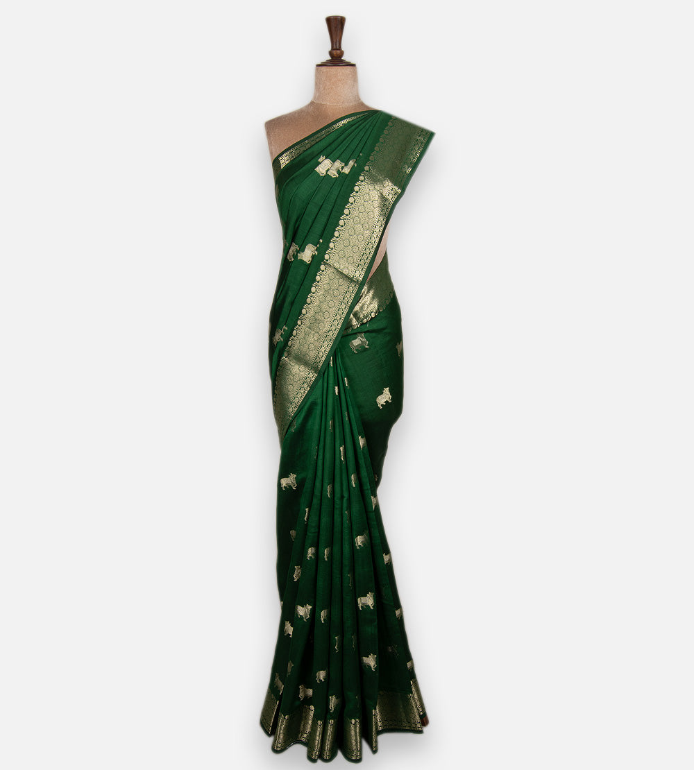 Green Chaniya Silk Saree