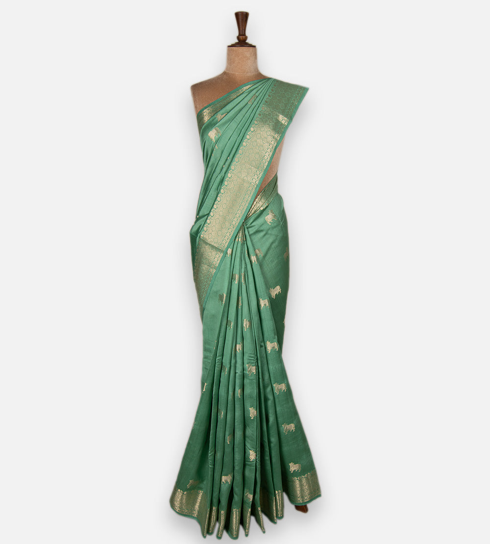 Green Chaniya Silk Saree