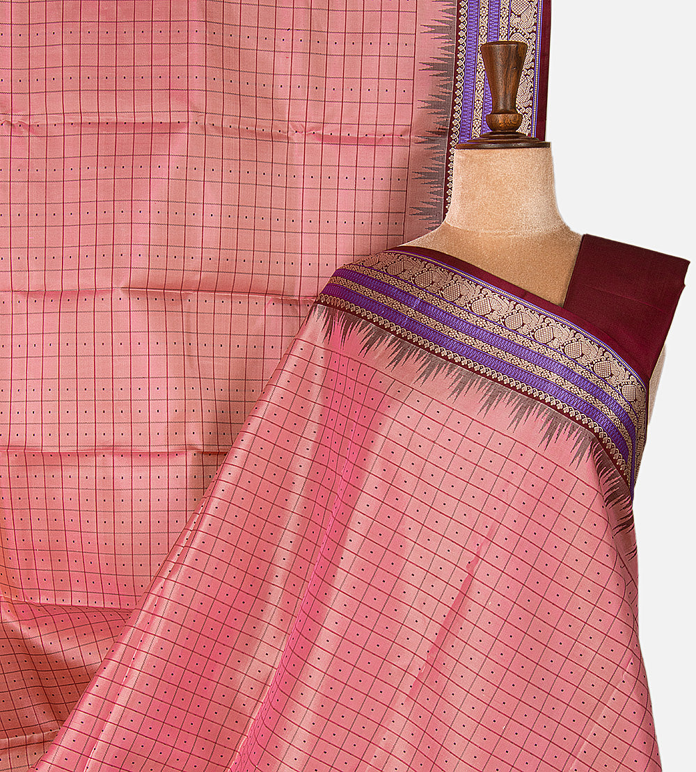 Pink Kanchipuram Silk Saree