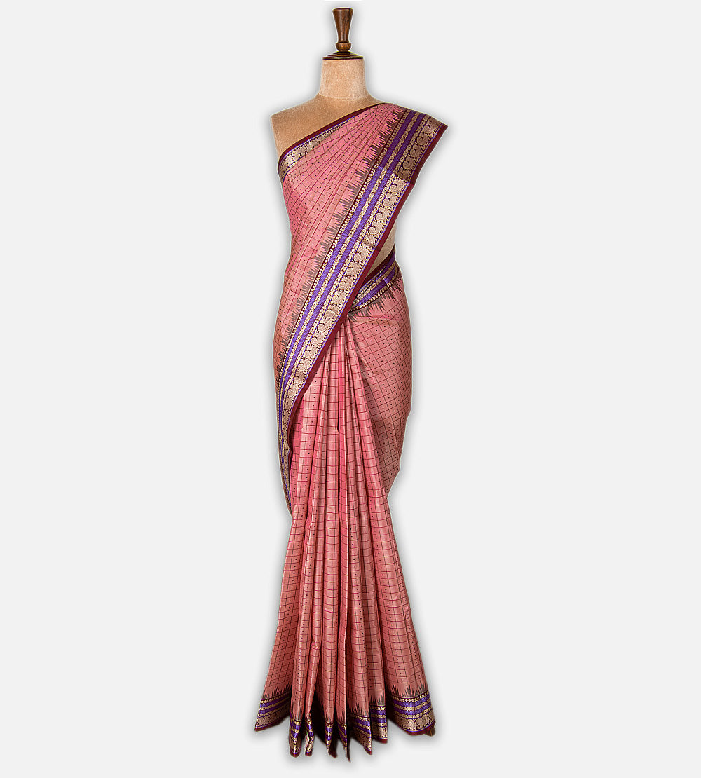 Pink Kanchipuram Silk Saree