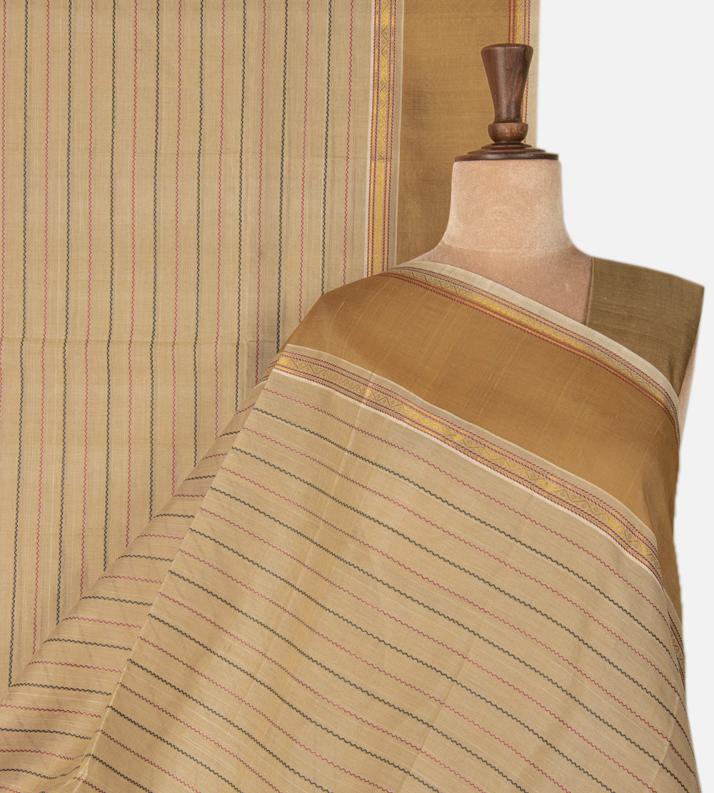 Deep Creme Cotton Silk Saree