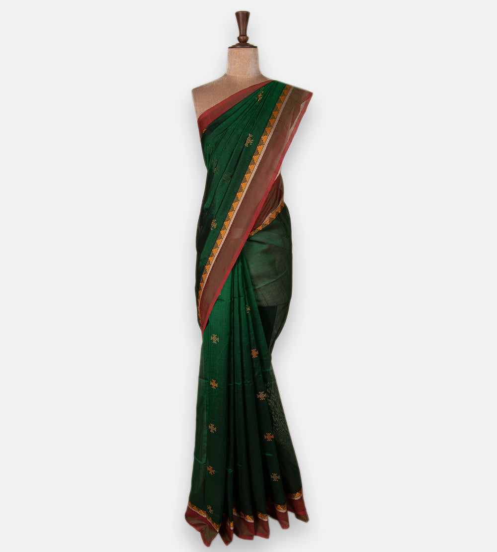 Green Cotton Silk Saree