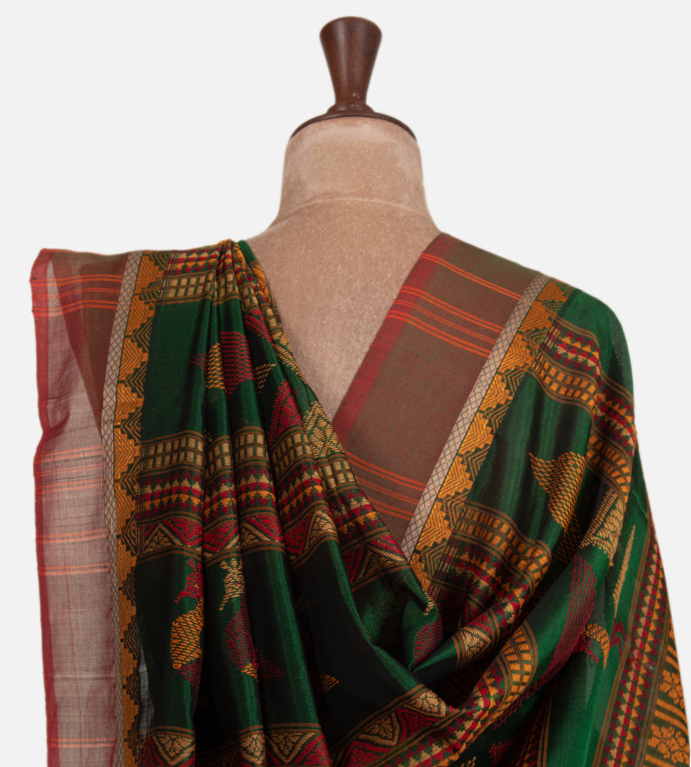 Green Cotton Silk Saree