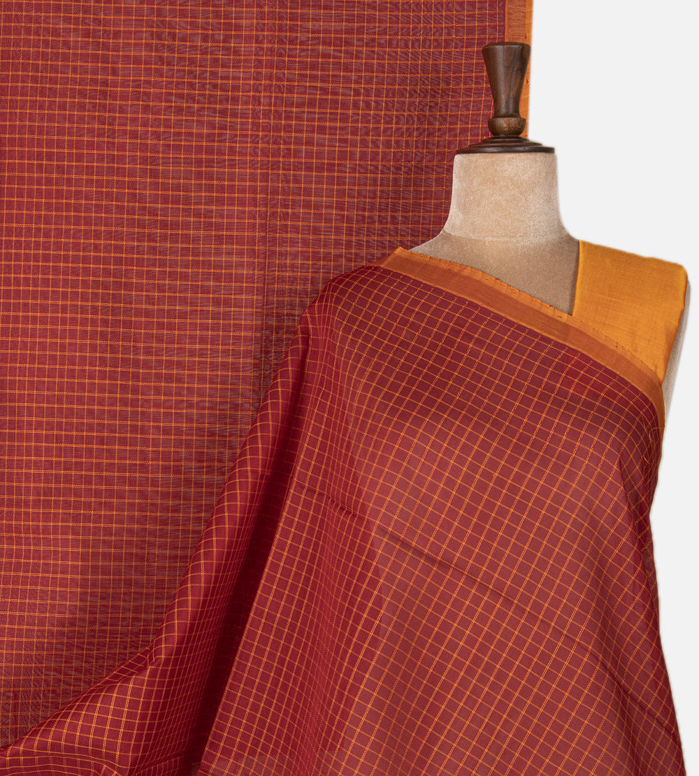 Maroon Cotton Silk Saree
