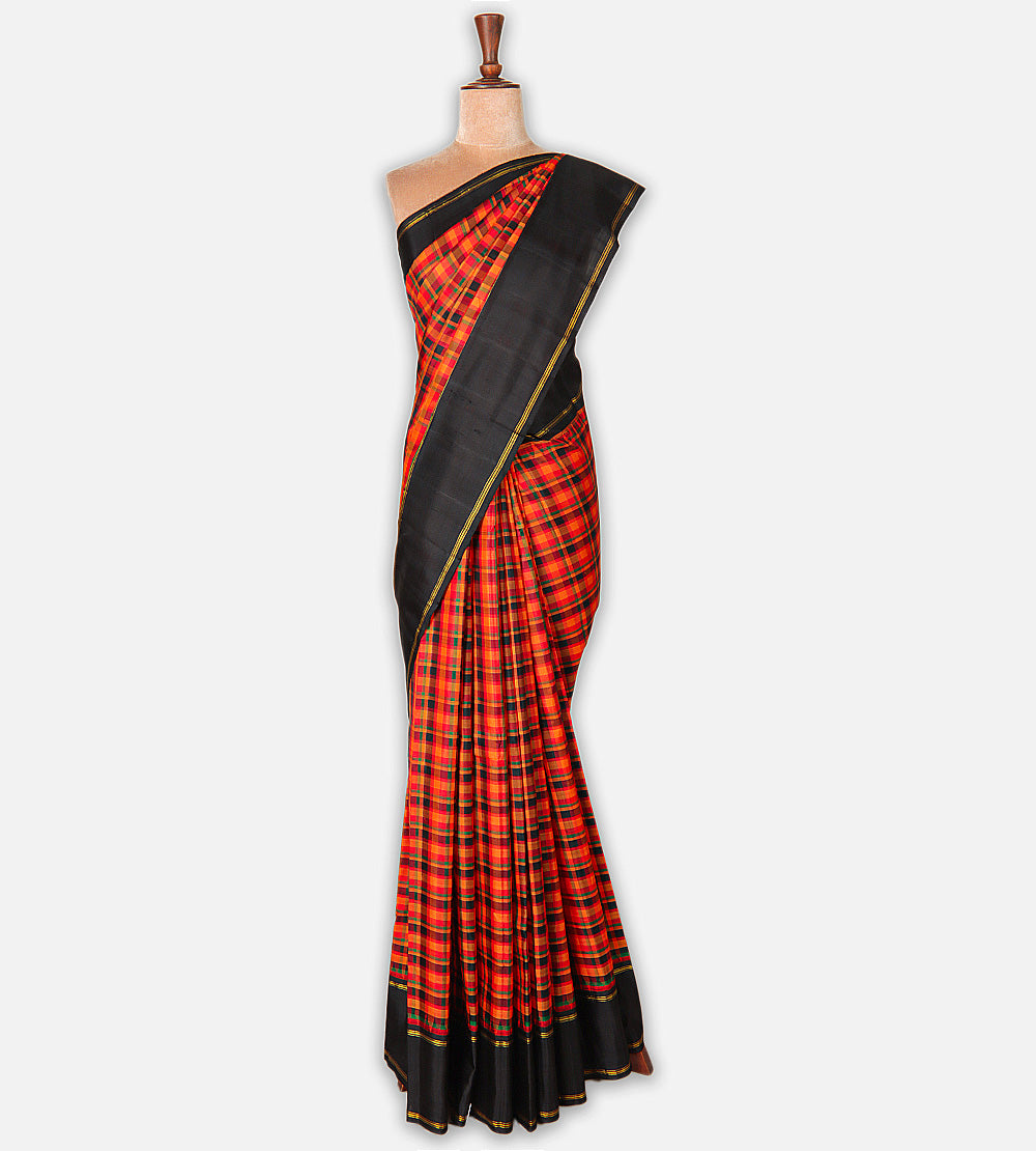 Multicolour Kanchipuram Silk Saree