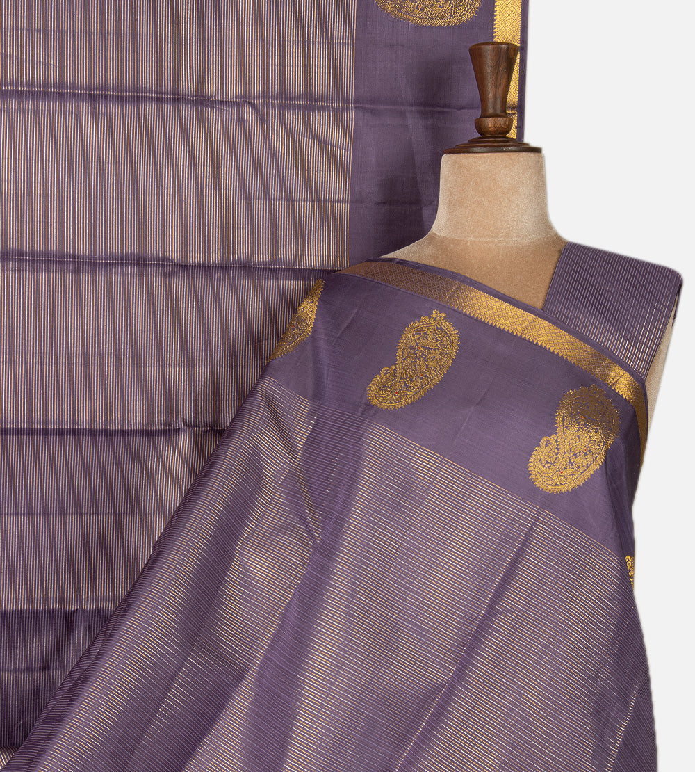 Dusty Lavender Kanchipuram Silk Saree