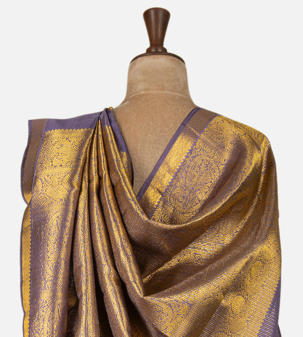 Dusty Lavender Kanchipuram Silk Saree