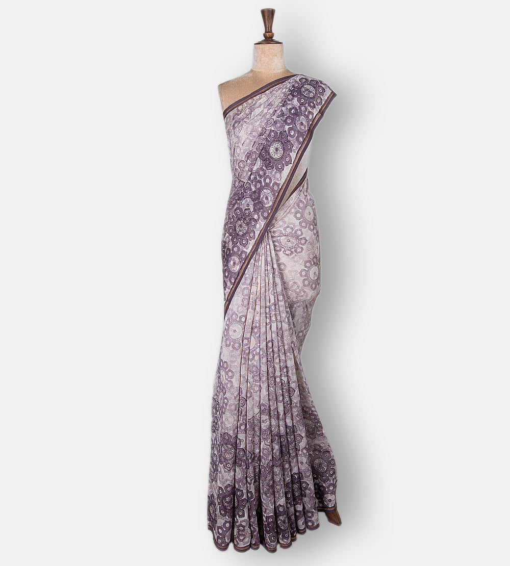 Light Purple Chanderi Cotton Saree