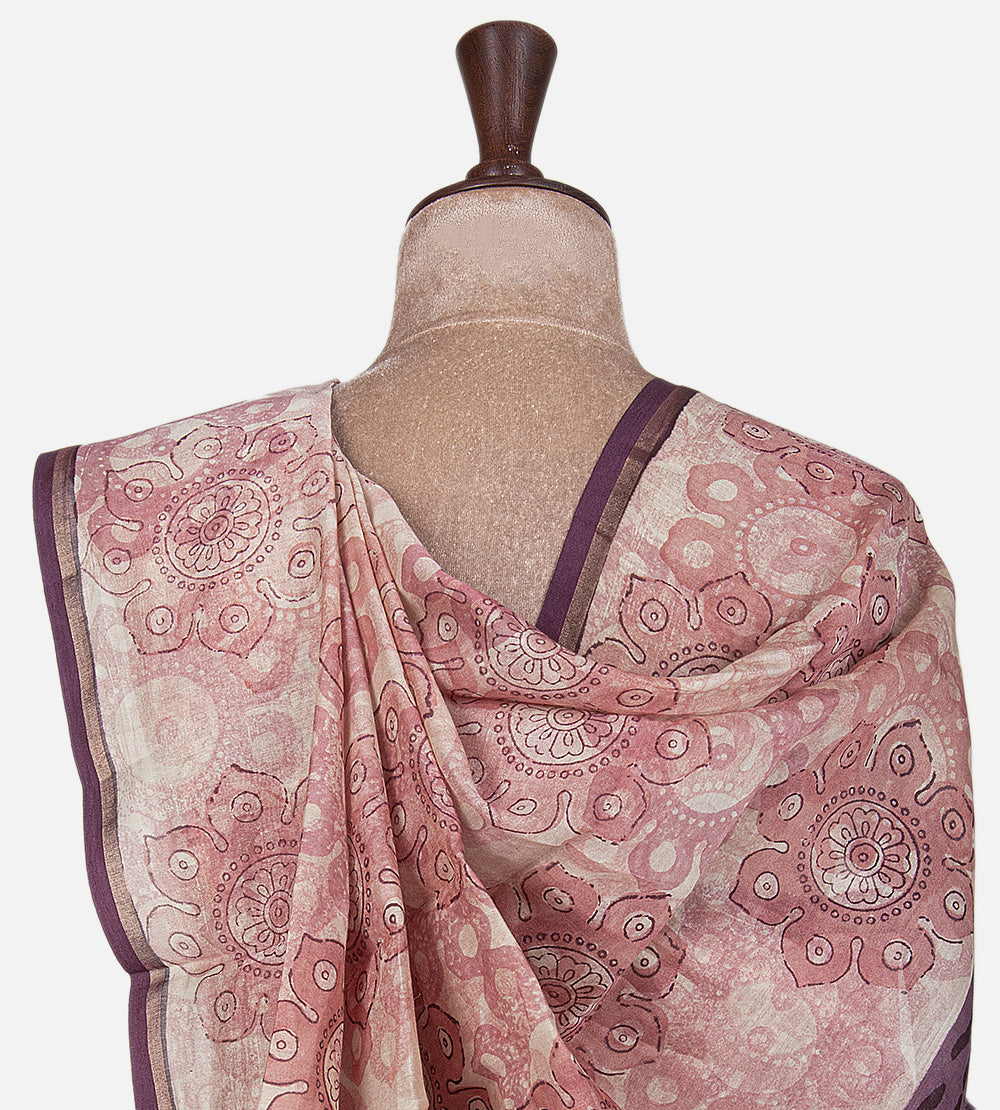 Light Pink Chanderi Cotton Saree