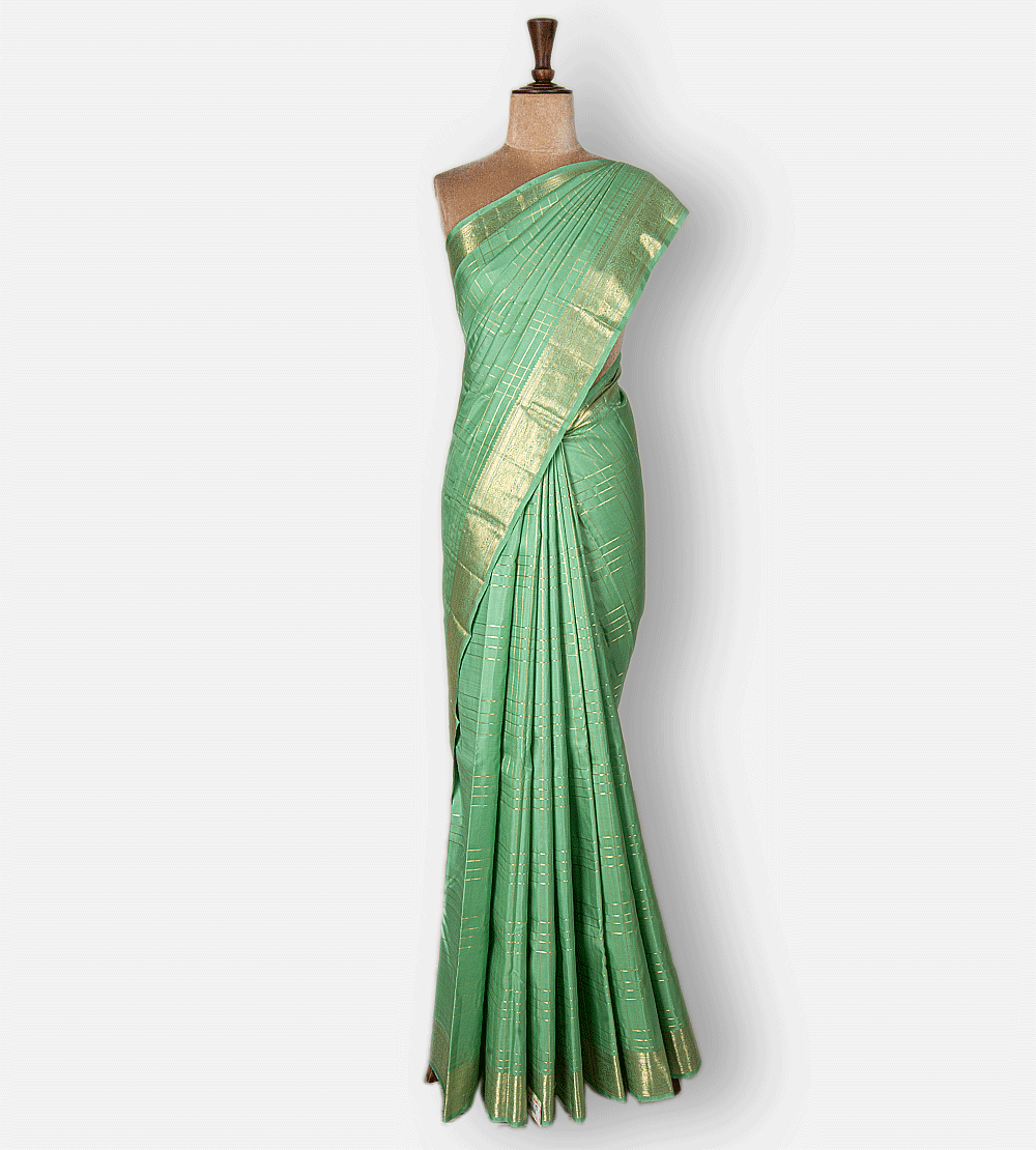 Pistachio Green Kanchipuram Silk Saree