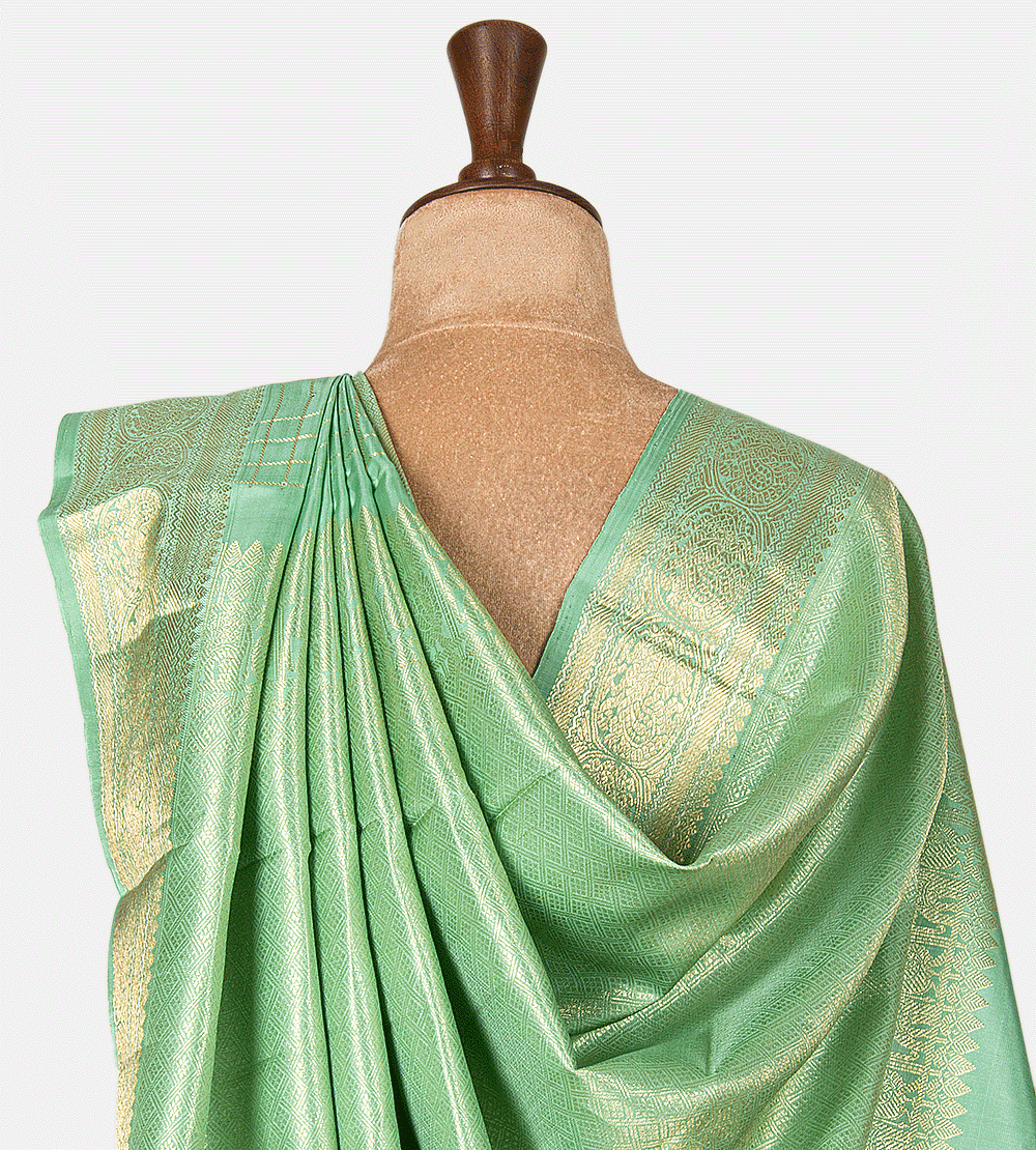 Pistachio Green Kanchipuram Silk Saree