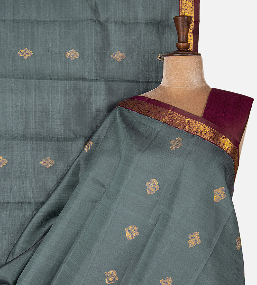 Grey Kanchipuram Silk Saree