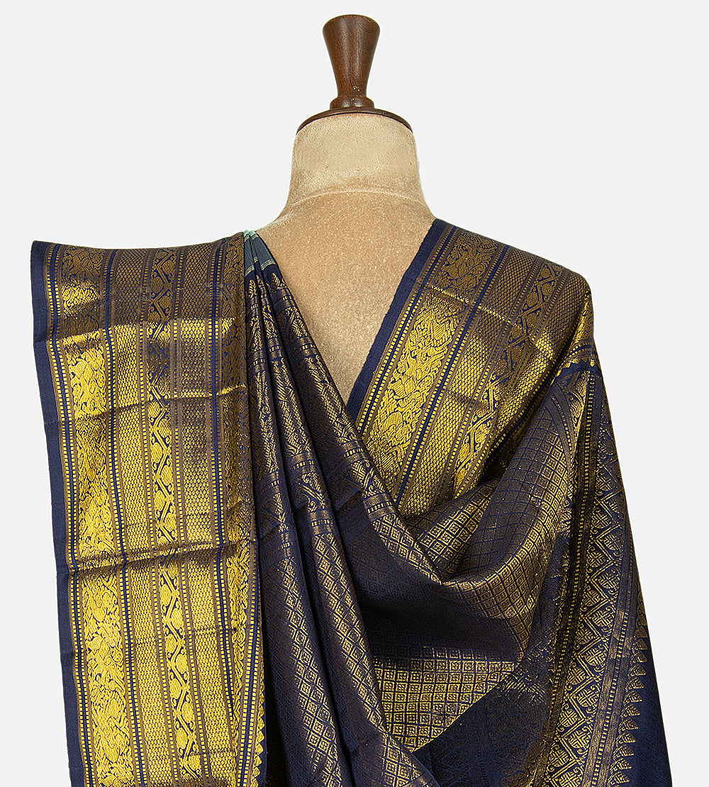 Blue Kanchipuram Silk Saree
