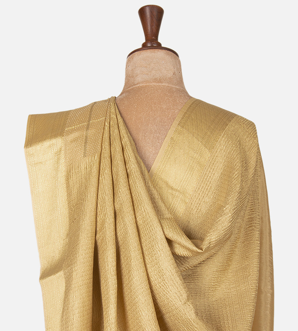 Beige Mysore Crepe Saree