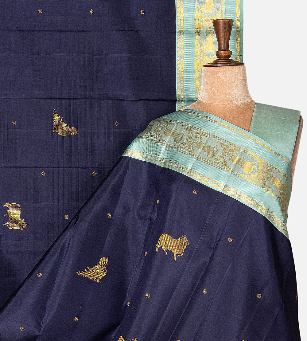 Blue Kanchipuram Silk Saree