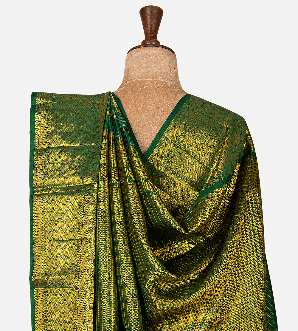 Champagne Beige Kora Kanchipuram Silk Saree