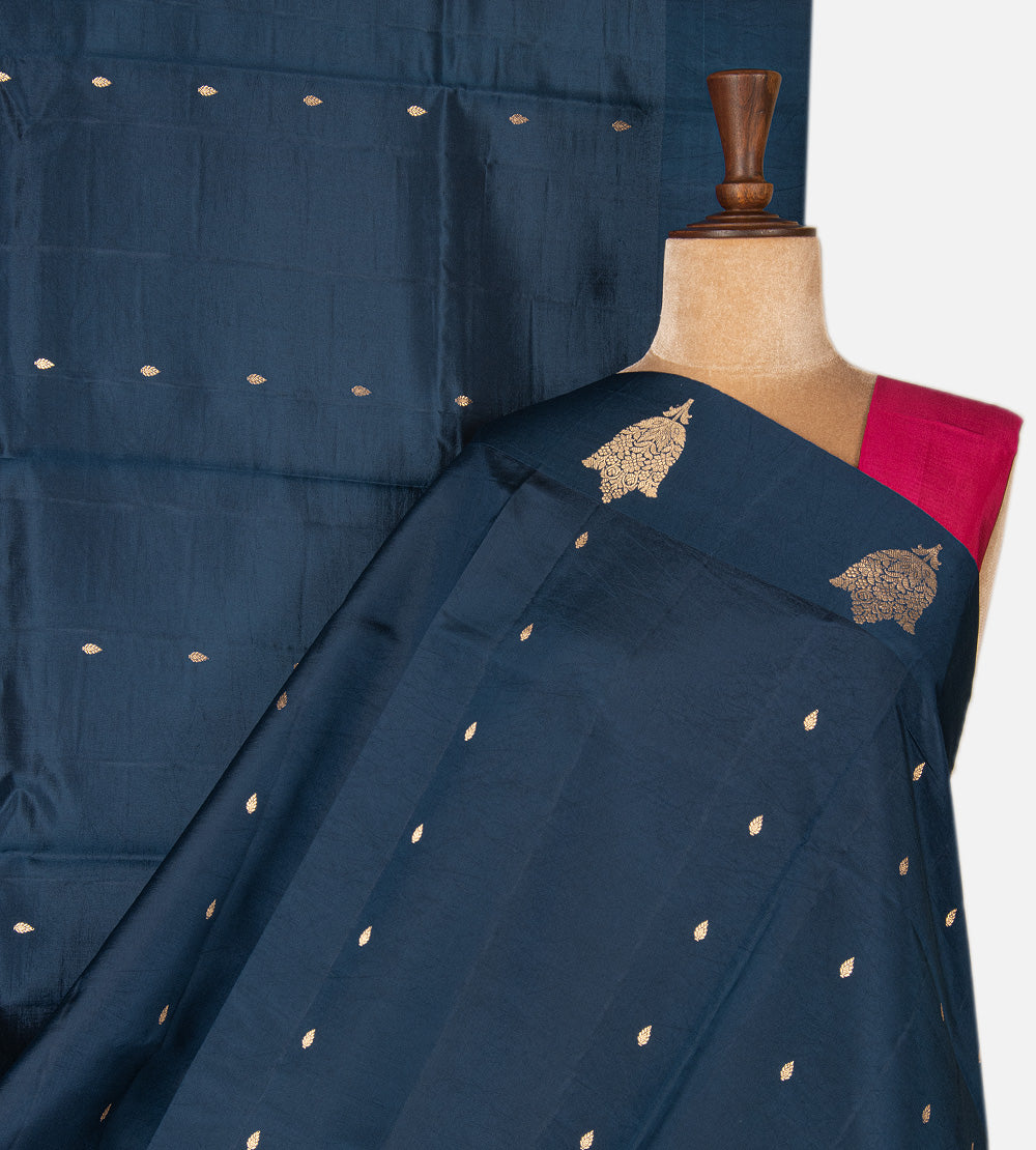 Blue Banarasi Kattan Silk Saree