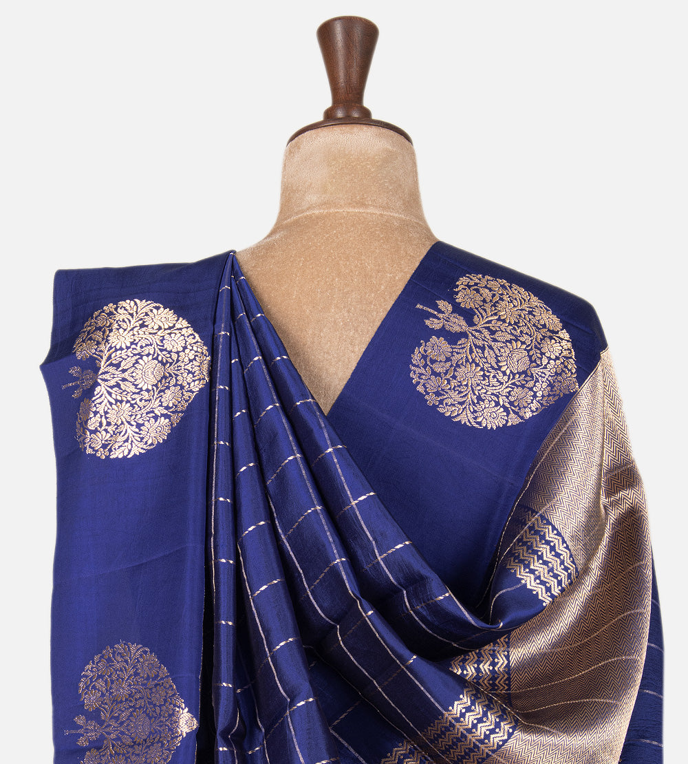 Blue Banarasi Kattan Silk Saree