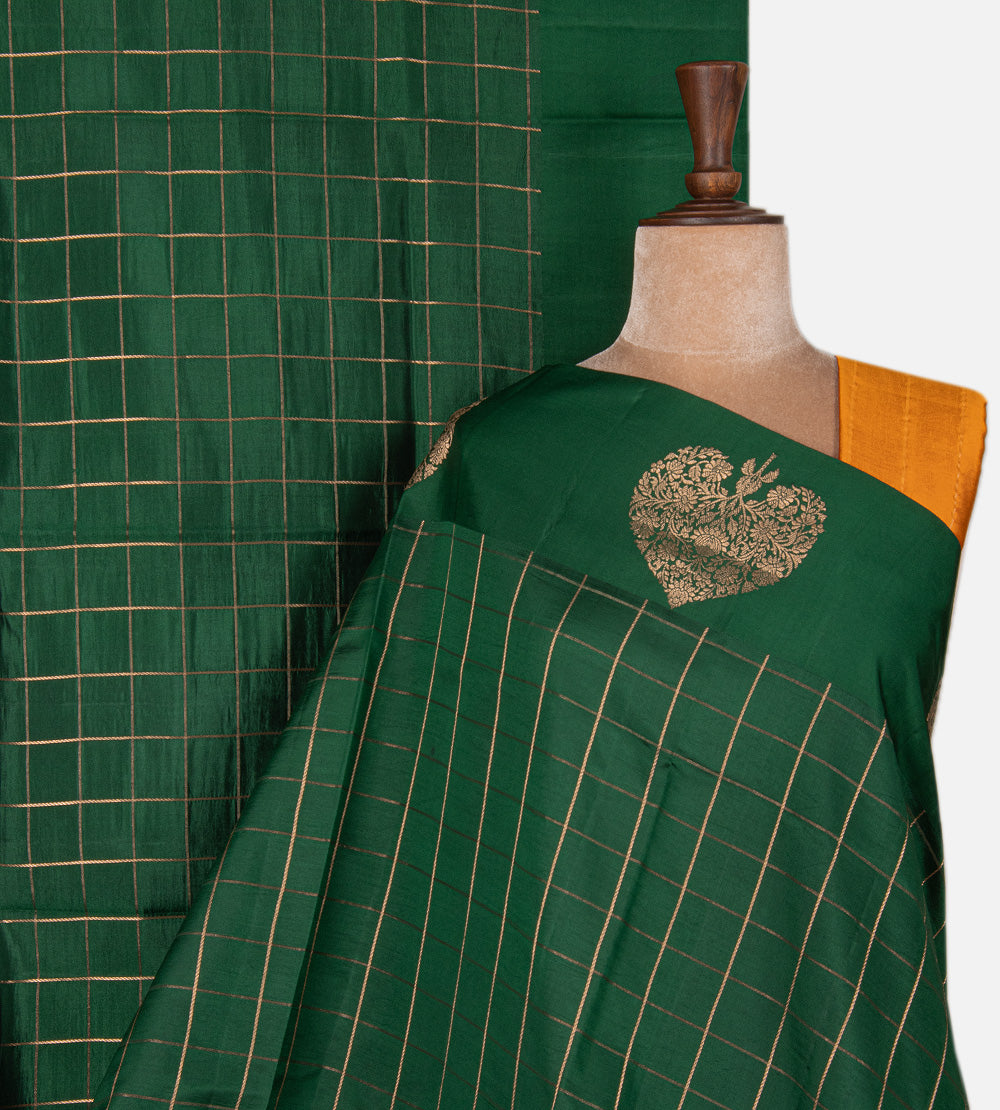 Green Banarasi Kattan Silk Saree