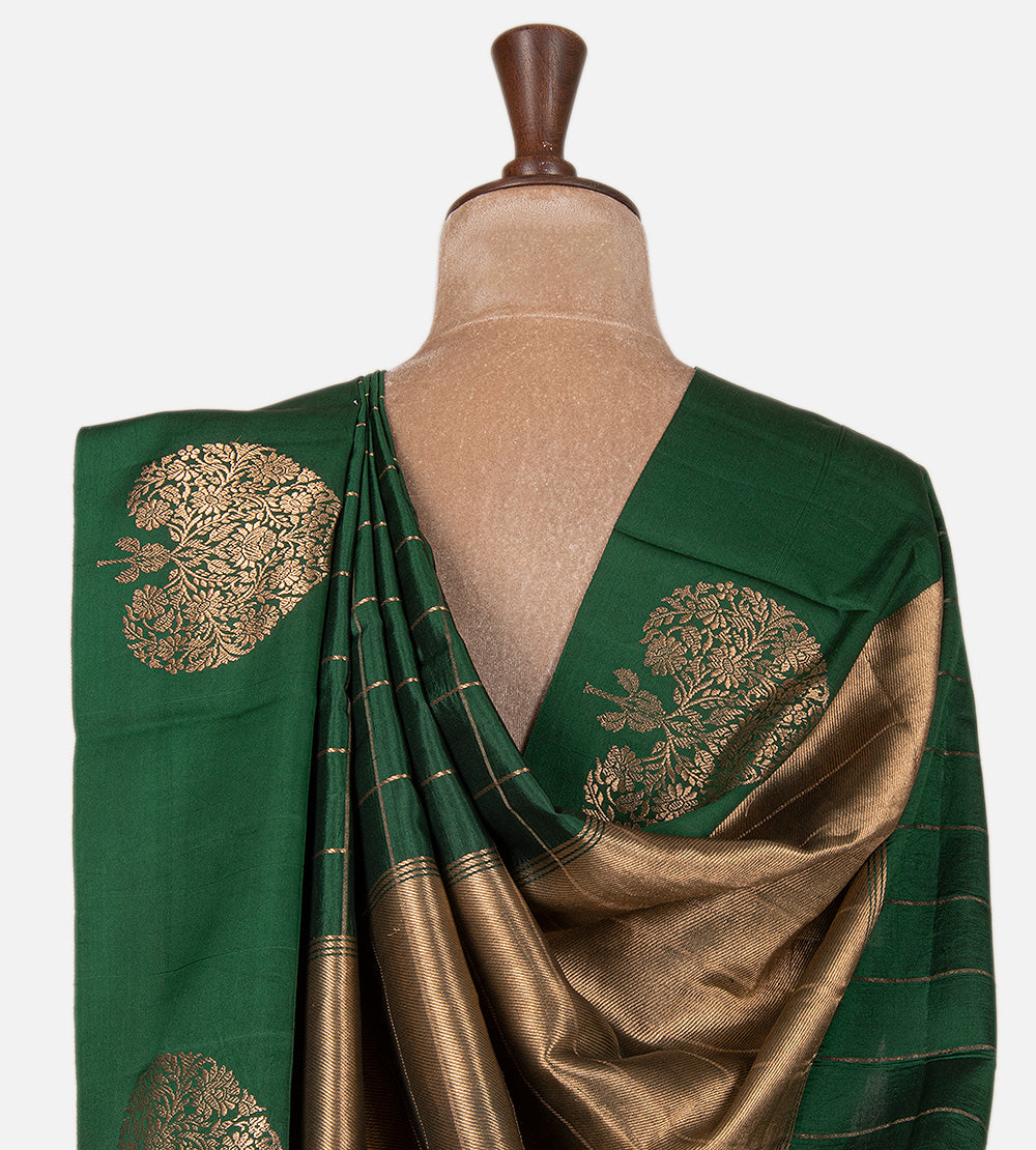 Green Banarasi Kattan Silk Saree