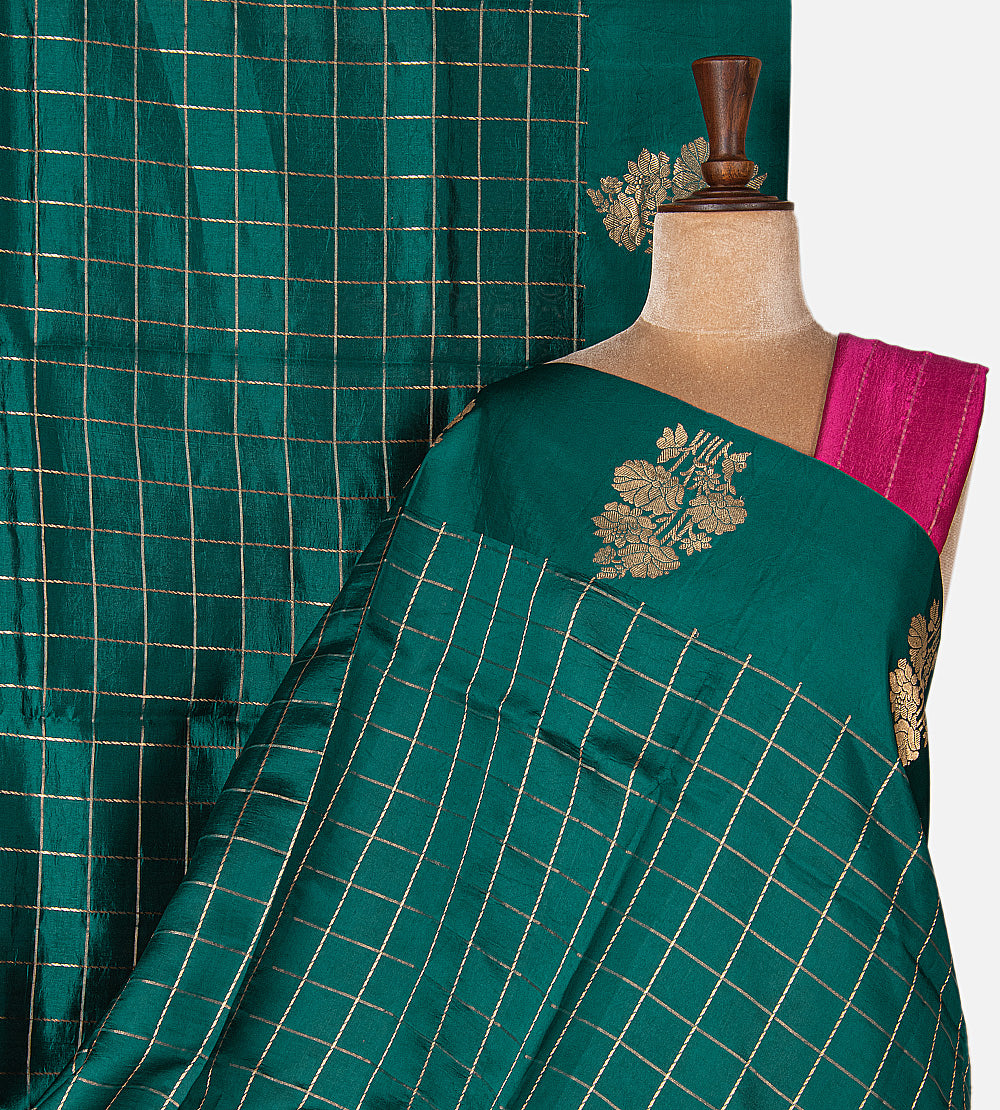 Emerald Green Banarasi Kattan Silk Saree