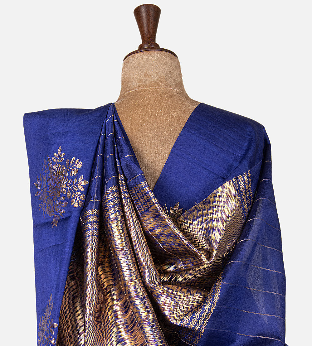 Blue Banarasi Kattan Silk Saree