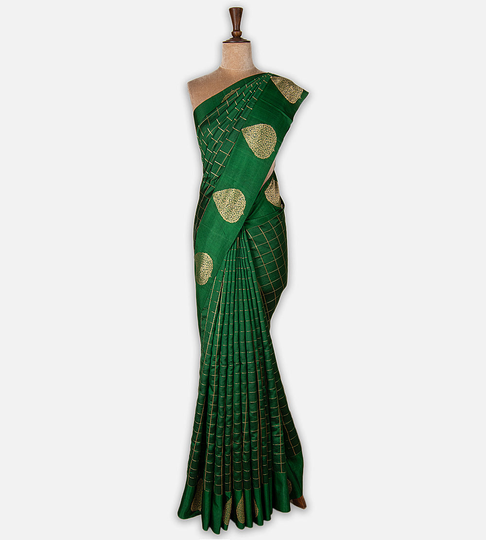 Green Banarasi Kattan Silk Saree