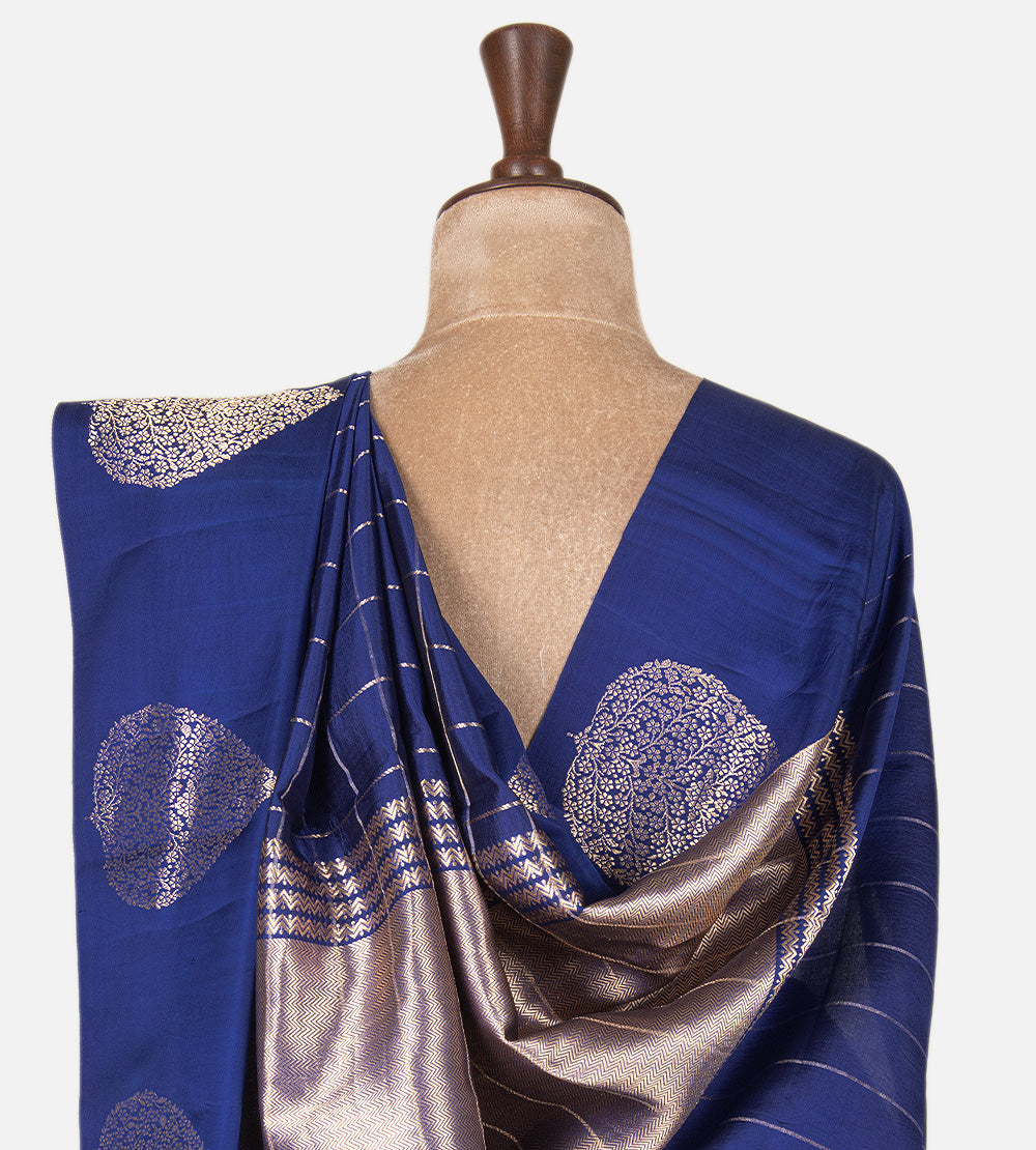 Blue Banarasi Kattan Silk Saree