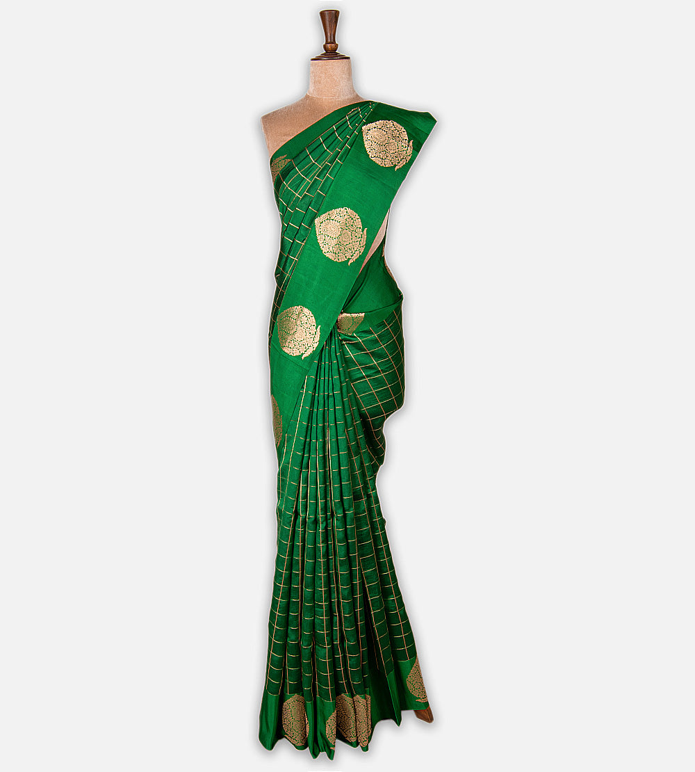 Green Banarasi Kattan Silk Saree