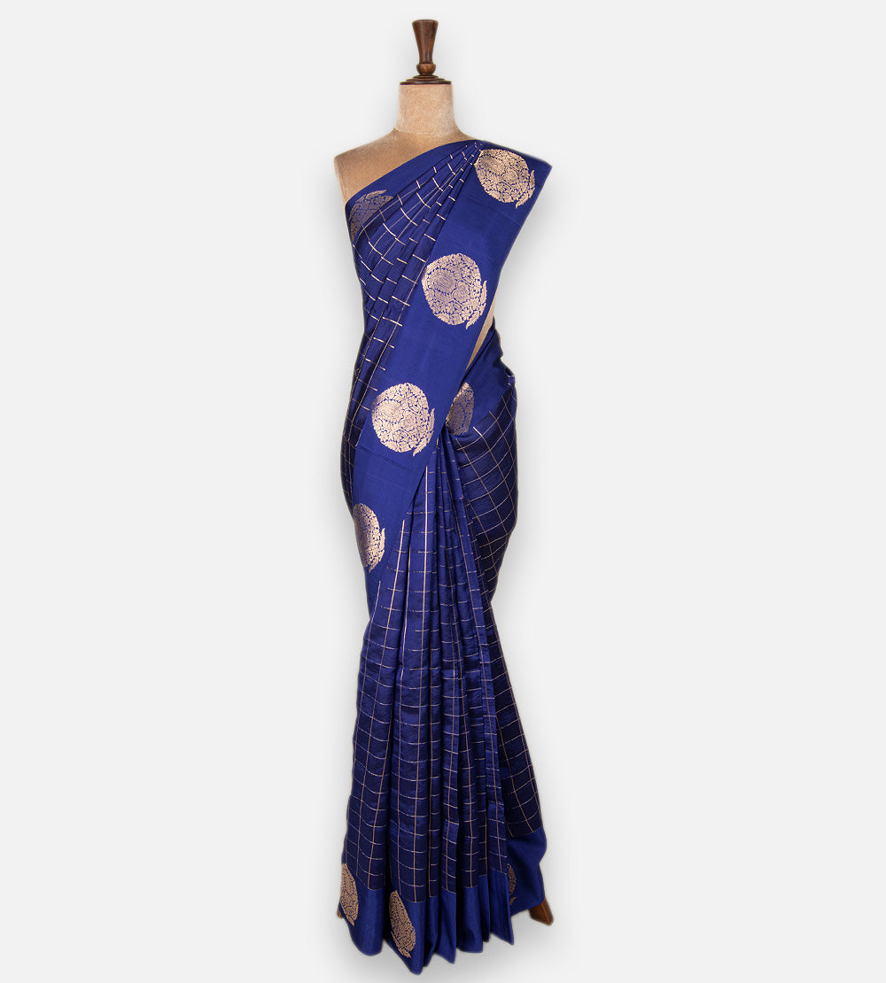 Blue Banarasi Kattan Silk Saree