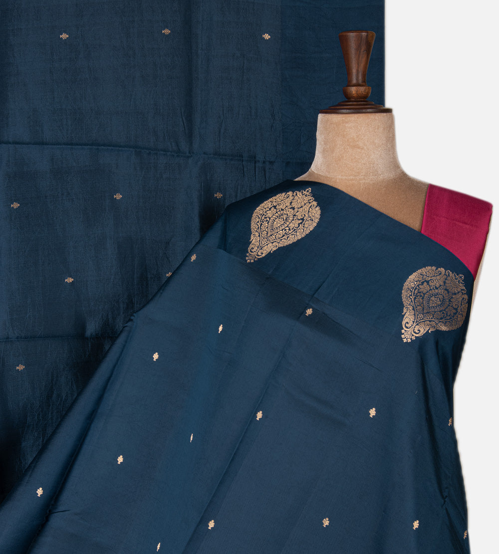 Blue Banarasi Kattan Silk Saree
