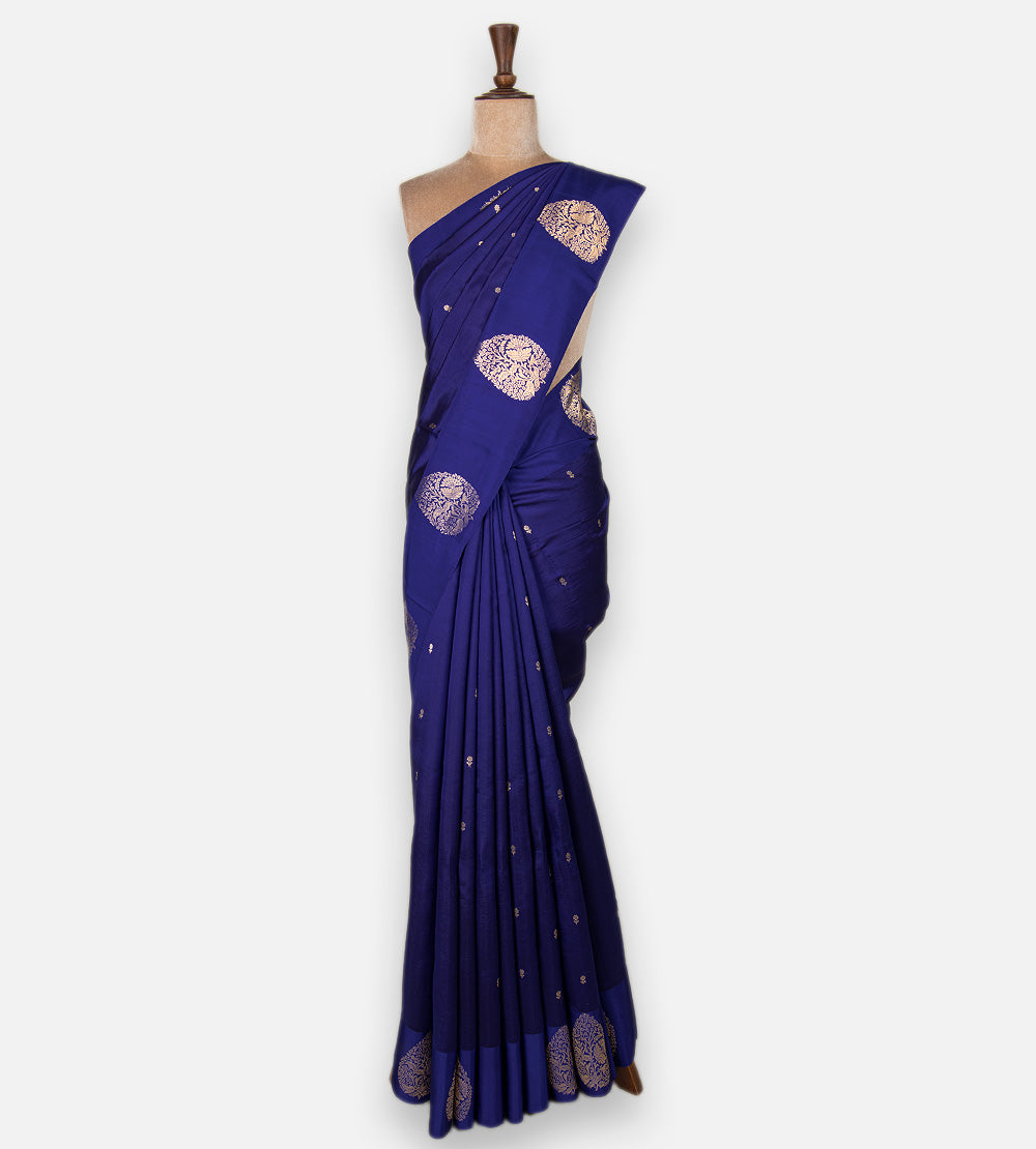 Blue Banarasi Kattan Silk Saree