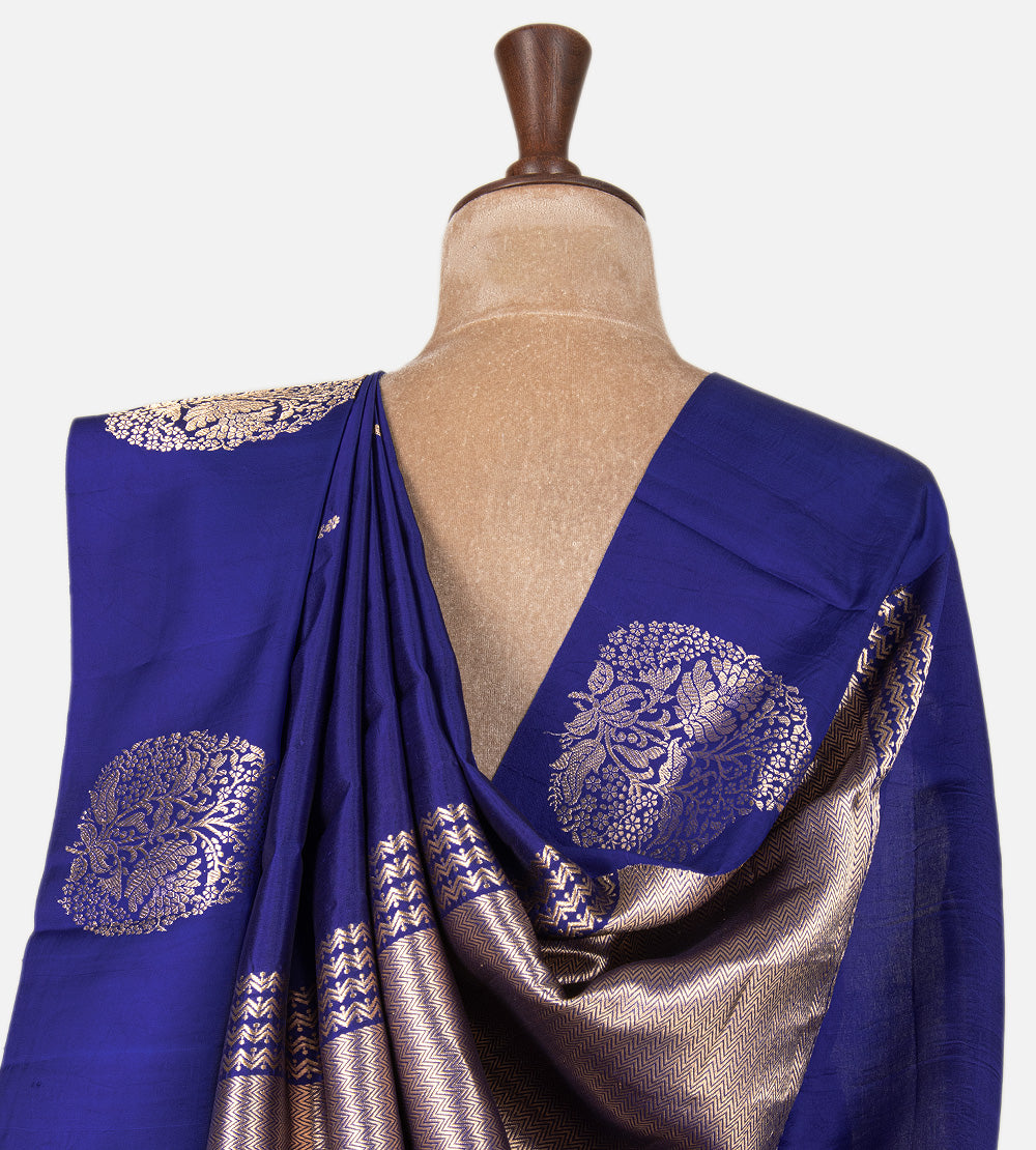 Blue Banarasi Kattan Silk Saree