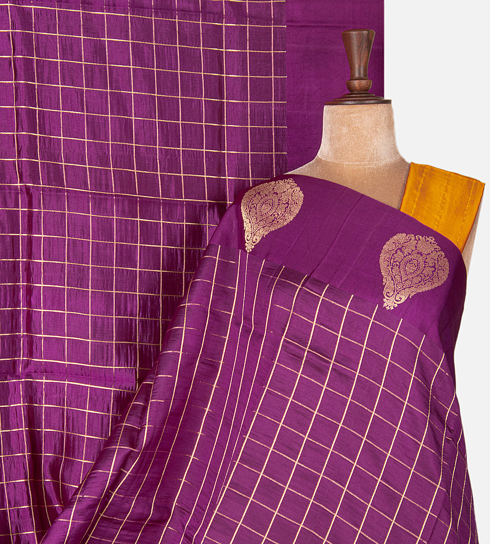 Purple Banarasi Kattan Silk Saree