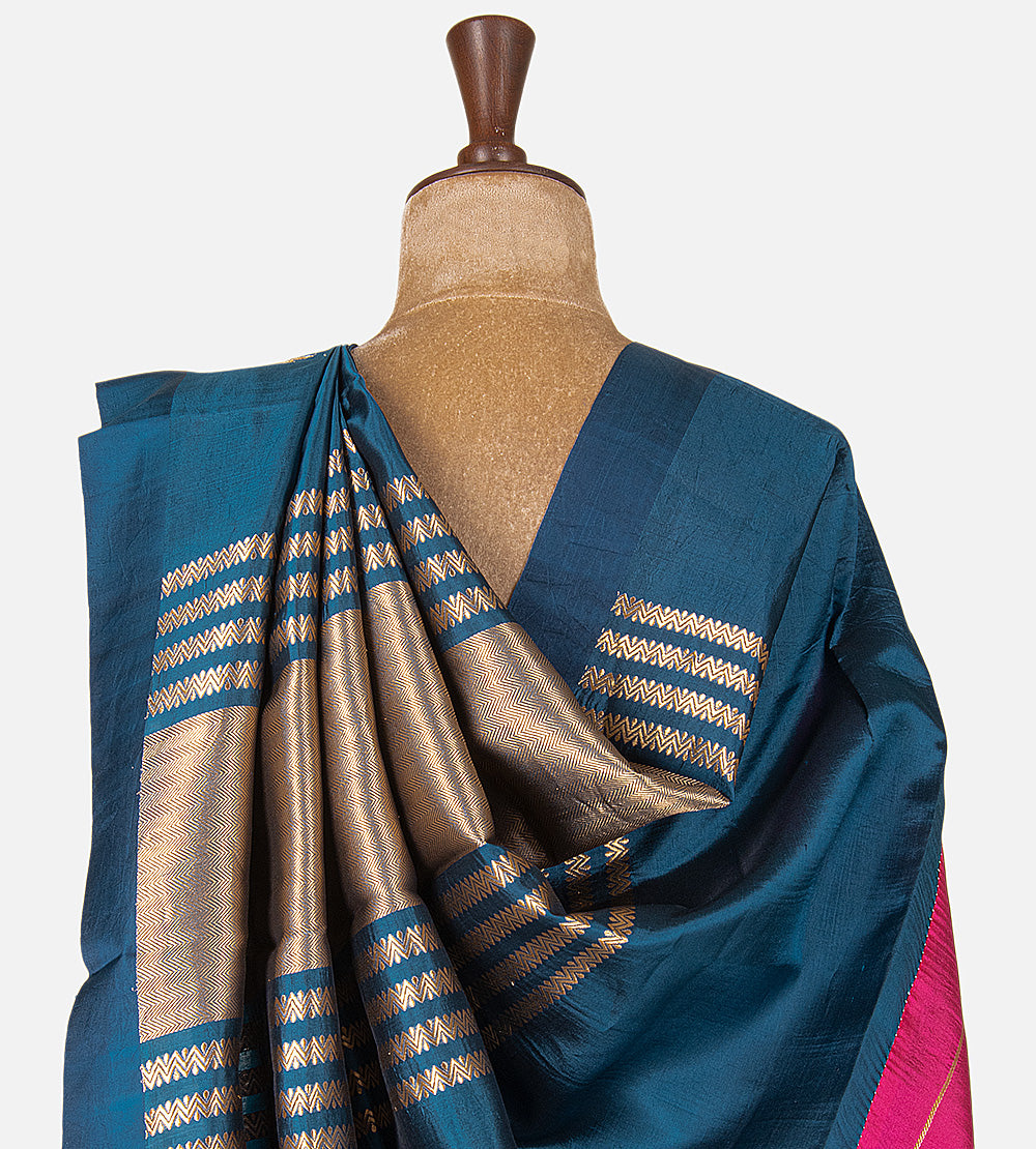 Blue Banarasi Kattan Silk Saree