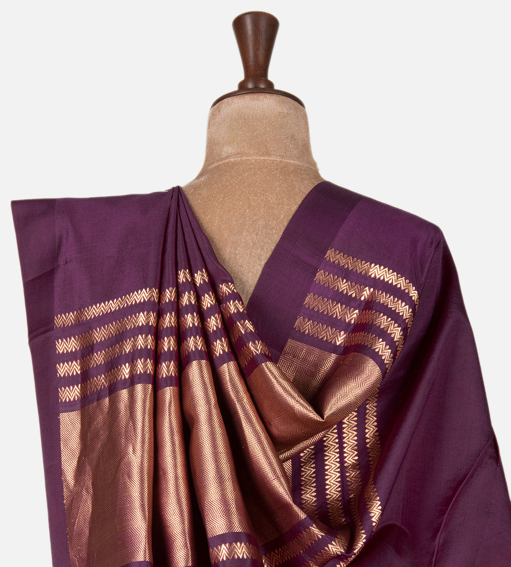Purple Banarasi Kattan Silk Saree