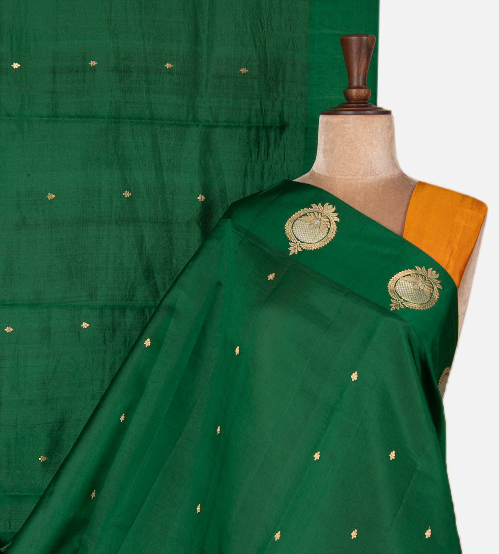 Green Banarasi Kattan Silk Saree