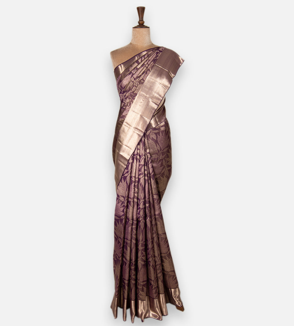 Purple Kanchipuram Silk Saree