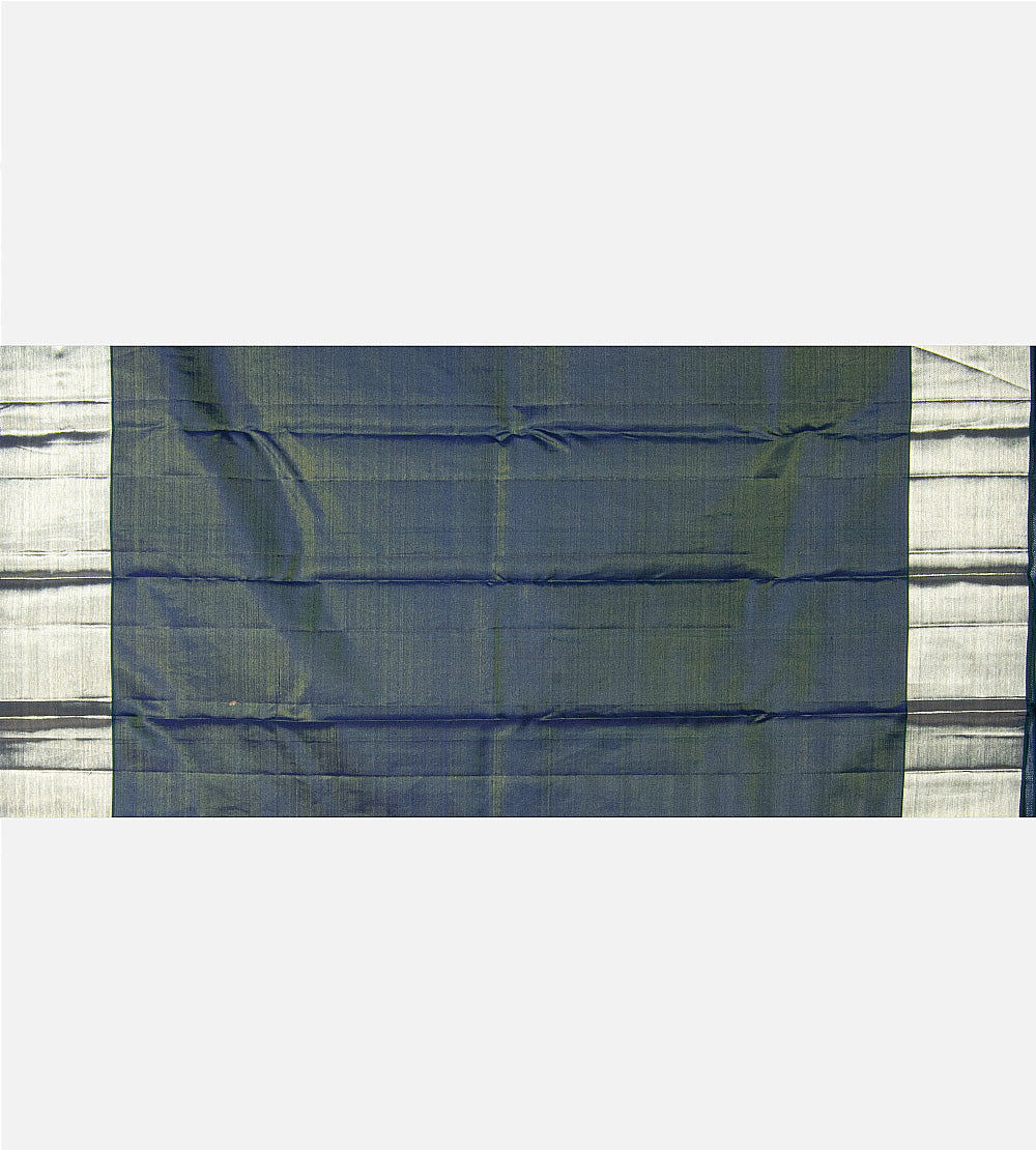 Peacock Blue Kanchipuram Silk Saree