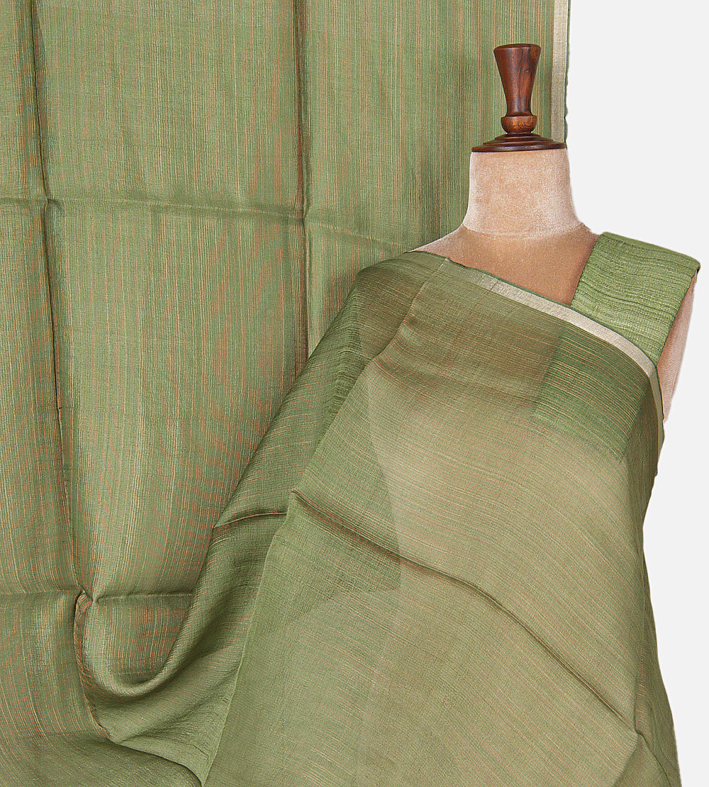 Green Bailou Tussar Saree