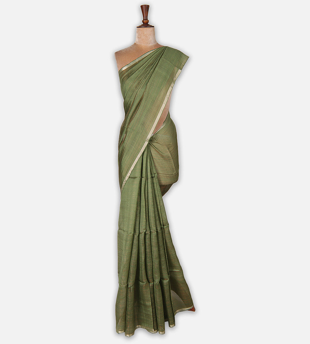 Green Bailou Tussar Saree