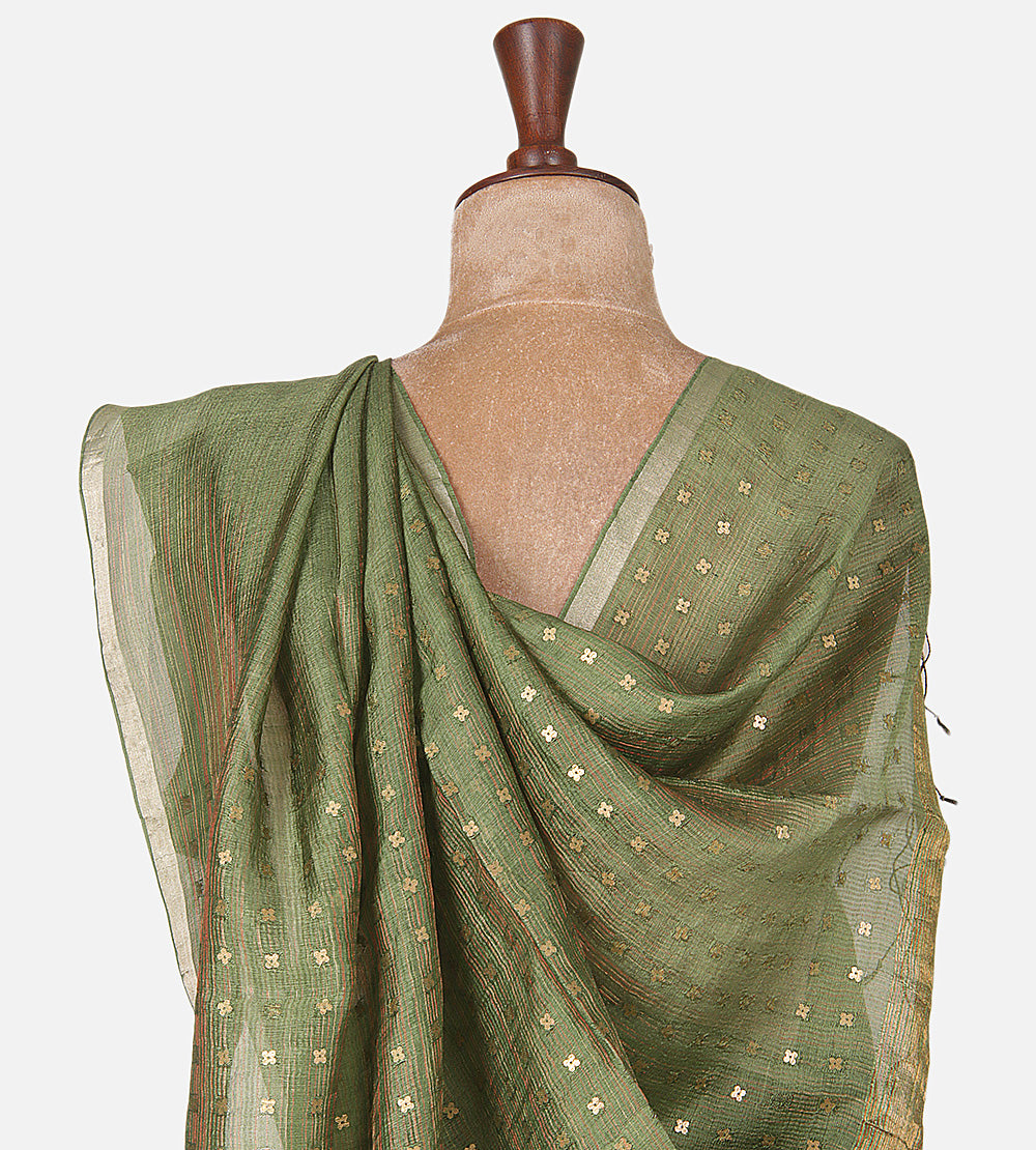 Green Bailou Tussar Saree